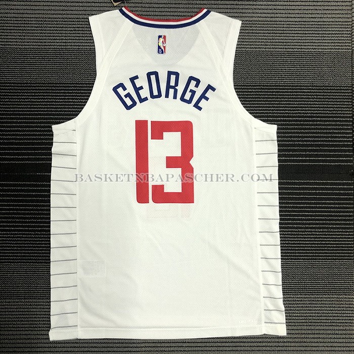 Maillot Los Angeles Clippers Paul George NO 13 Association 2020-21 Authentique Blanc